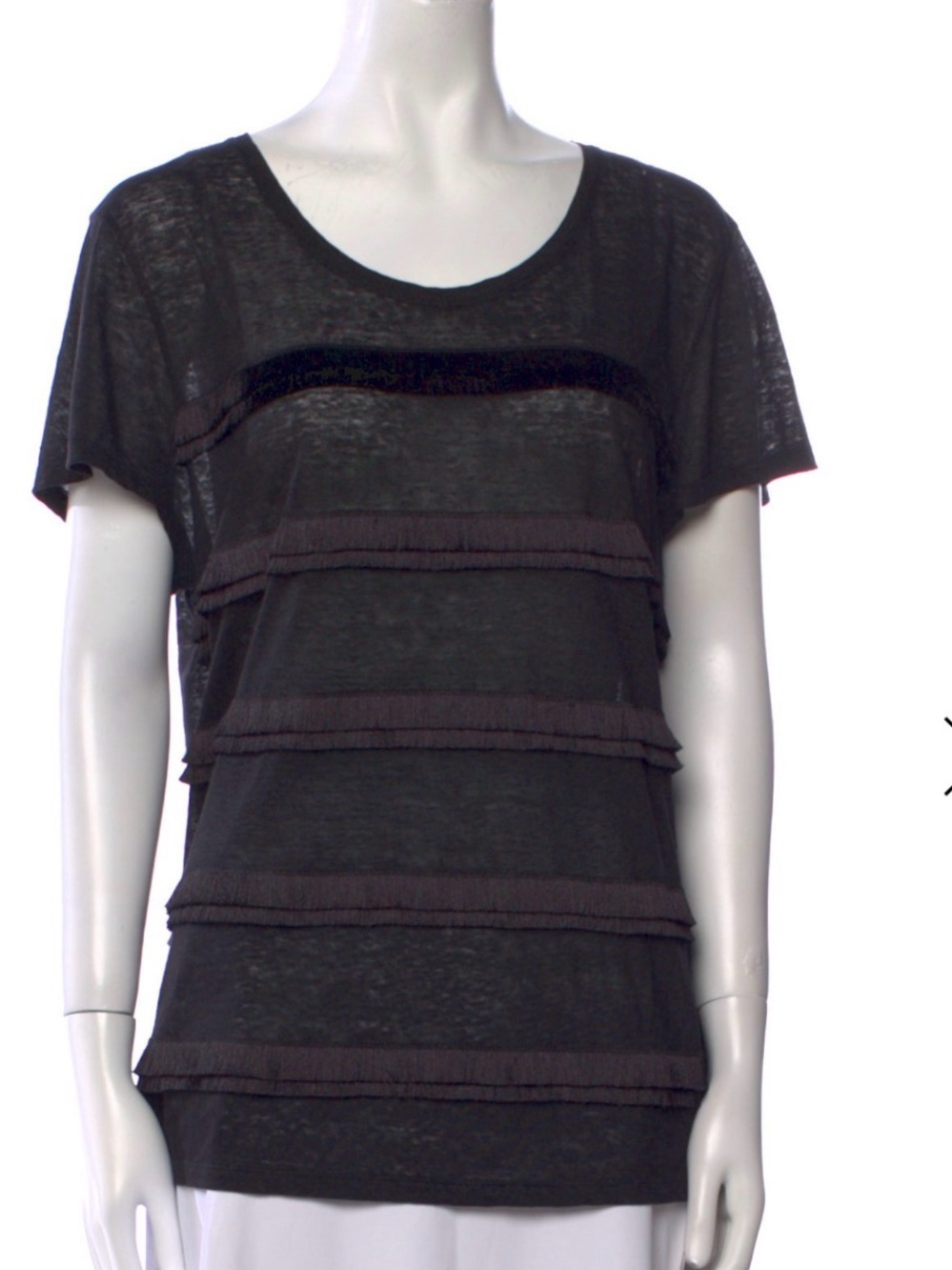 Burberry Brit Linen Striped T-Shirt, Size PS